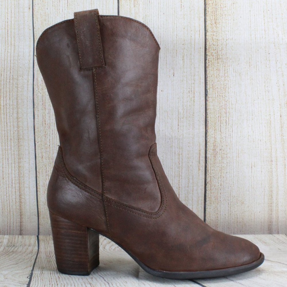 BORN CROWN Mid Calf Heeled Boots Size 9